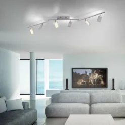 Luminaires Paul Neuhaus Éclairage Led|Plafonnier Paul Neuhaus PURE-MIRA LED Aluminium, 6 lumières, Télécommandes