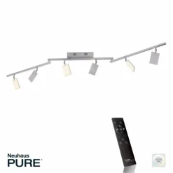 Luminaires Paul Neuhaus Éclairage Led|Plafonnier Paul Neuhaus PURE-MIRA LED Aluminium, 6 lumières, Télécommandes