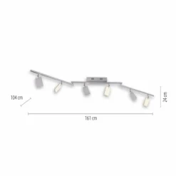 Luminaires Paul Neuhaus Éclairage Led|Plafonnier Paul Neuhaus PURE-MIRA LED Aluminium, 6 lumières, Télécommandes