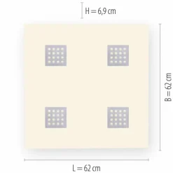 Luminaires Paul Neuhaus Éclairage Led|Plafonnier Paul Neuhaus PURE-NEO LED Aluminium, 4 lumières, Télécommandes