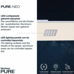 Luminaires Paul Neuhaus Éclairage Led|Plafonnier Paul Neuhaus PURE-NEO LED Aluminium, 3 lumières, Télécommandes