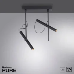 Luminaires Paul Neuhaus Éclairage Led|Plafonnier Paul Neuhaus PURE-TUTUA LED Noir, 2 lumières