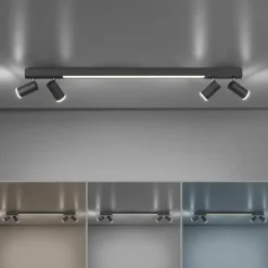 Luminaires Paul Neuhaus Éclairage Led|Plafonnier Paul Neuhaus PURE-LINES LED Anthracite, 1 lumière, Télécommandes