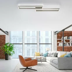 Luminaires Paul Neuhaus Éclairage Led|Plafonnier Paul Neuhaus PAAN LED Acier brossé, 1 lumière, Télécommandes