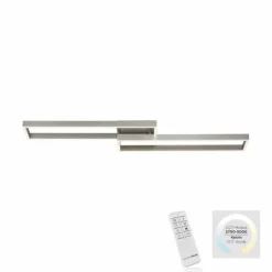 Luminaires Paul Neuhaus Éclairage Led|Plafonnier Paul Neuhaus PAAN LED Acier brossé, 1 lumière, Télécommandes