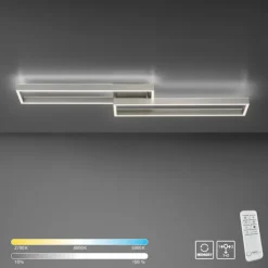 Luminaires Paul Neuhaus Éclairage Led|Plafonnier Paul Neuhaus PAAN LED Acier brossé, 1 lumière, Télécommandes