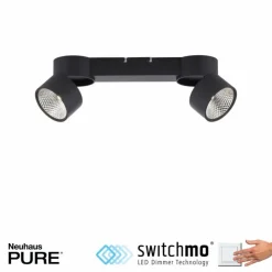 Luminaires Paul Neuhaus Éclairage Led|Plafonnier Paul Neuhaus PURE-NOLA LED Noir, 2 lumières