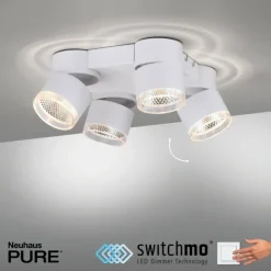 Luminaires Paul Neuhaus Éclairage Led|Plafonnier Paul Neuhaus PURE-NOLA LED Blanc, 4 lumières