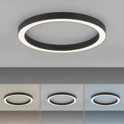 Luminaires Paul Neuhaus Éclairage Led|Plafonnier Paul Neuhaus PURE-LINES LED Anthracite, 1 lumière, Télécommandes