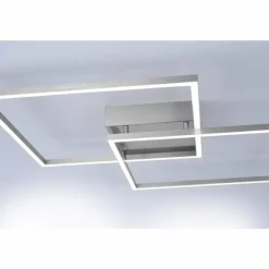 Paul Neuhaus Q-Serie Éclairage Led|Plafonnier Paul Neuhaus Q-Inigo LED Acier inoxydable, 2 lumières, Télécommandes