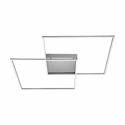 Plafonnier Paul Neuhaus Q-Inigo LED Acier inoxydable, 2 lumières, Télécommandes