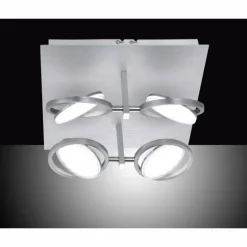 Plafonnier Paul Neuhaus Q-Orbit LED Aluminium, 4 lumières, Télécommandes