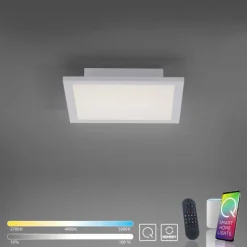 Plafonnier Paul Neuhaus Q-Flag LED Blanc, 1 lumière, Télécommandes