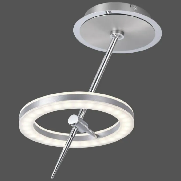 Plafonnier Paul Neuhaus Q-AMY LED Acier inoxydable, 2 lumières, Télécommandes