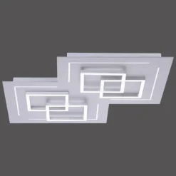 Plafonnier Paul Neuhaus Q-LINEA LED Nickel mat, 8 lumières, Télécommandes