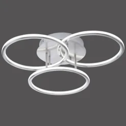 Plafonnier Paul Neuhaus Q-NEVIO LED Nickel mat, 3 lumières, Télécommandes