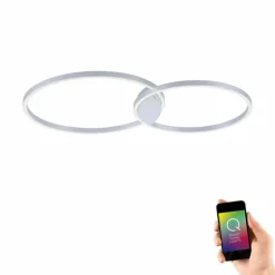 Plafonnier Paul Neuhaus Q-KATE LED Aluminium, 1 lumière, Télécommandes