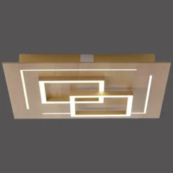Plafonnier Paul Neuhaus Q-LINEA LED Bois clair, 4 lumières, Télécommandes
