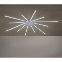 Plafonnier Paul Neuhaus Q-SUNSHINE LED Aluminium, 12 lumières, Télécommandes
