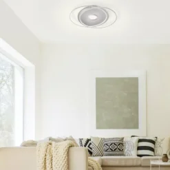 Plafonnier Paul Neuhaus Q-AMIRA LED Acier brossé, 1 lumière, Télécommandes
