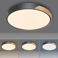 Plafonnier Paul Neuhaus Q-BILA LED Écru, Noir, 1 lumière, Télécommandes