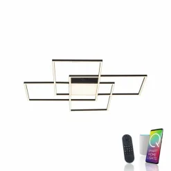 Plafonnier Paul Neuhaus Q-ASMIN LED Noir, 1 lumière, Télécommandes