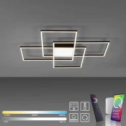Plafonnier Paul Neuhaus Q-ASMIN LED Noir, 1 lumière, Télécommandes