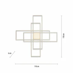 Plafonnier Paul Neuhaus Q-ASMIN LED Noir, 2 lumières, Télécommandes