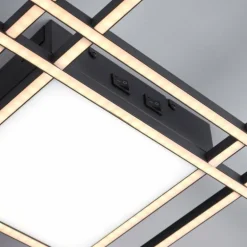 Plafonnier Paul Neuhaus Q-ASMIN LED Noir, 2 lumières, Télécommandes