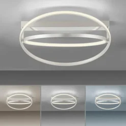 Plafonnier Paul Neuhaus Q-BELUGA LED Argenté, 1 lumière, Télécommandes