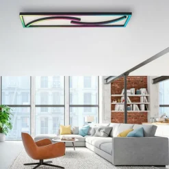 Luminaires Paul Neuhaus Éclairage Led|Plafonnier Paul Neuhaus SERPENT LED Noir, 1 lumière, Télécommandes, Changeur de couleurs