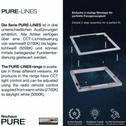 Luminaires Paul Neuhaus Éclairage Led|Plafonnier Paul-Neuhaus PURE-LINES LED Anthracite, 1 lumière, Télécommandes