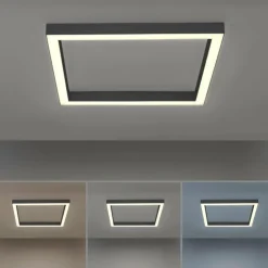 Luminaires Paul Neuhaus Éclairage Led|Plafonnier Paul-Neuhaus PURE-LINES LED Anthracite, 1 lumière, Télécommandes