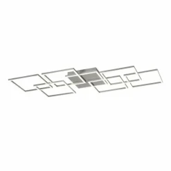 Plafonnier Paul-Neuhaus Q-INIGO LED Acier brossé, 7 lumières, Télécommandes
