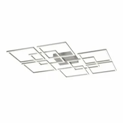 Plafonnier Paul-Neuhaus Q-INIGO LED Acier brossé, 7 lumières, Télécommandes
