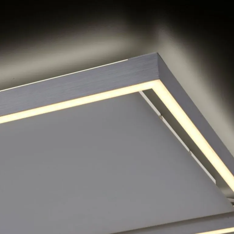 Plafonnier Paul-Neuhaus Q-KAAN LED Acier brossé, 2 lumières, Télécommandes