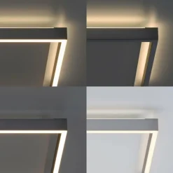 Plafonnier Paul-Neuhaus Q-KAAN LED Acier brossé, 2 lumières, Télécommandes