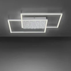 Luminaires Paul Neuhaus Éclairage Led|Plafonnier Paul-Neuhaus YUKI LED Acier brossé, 3 lumières, Télécommandes