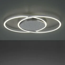 Luminaires Paul Neuhaus Éclairage Led|Plafonnier Paul-Neuhaus YUKI LED Acier brossé, 3 lumières, Télécommandes
