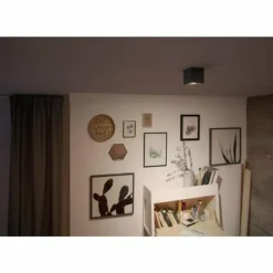Luminaires Philips Spots Et Projecteurs|Plafonnier Philips Box LED Noir, 1 lumière