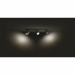 Plafonnier Philips Hue Buckram LED Noir, 3 lumières, Télécommandes