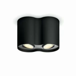 Plafonnier Philips Hue Pillar LED Noir, 2 lumières, Télécommandes