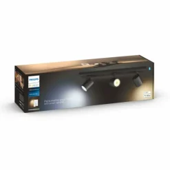 Plafonnier Philips Hue Runner LED Noir, 3 lumières, Télécommandes