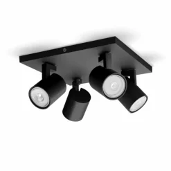 Luminaires Philips Spots Et Projecteurs|Plafonnier Philips myLiving Runner Noir, 4 lumières