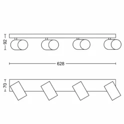 Luminaires Philips Spots Et Projecteurs|Plafonnier Philips myLiving Kosipo Blanc, 4 lumières