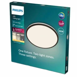 Luminaires Philips Éclairage Led|Plafonnier Philips Ozziet LED Noir, Blanc, 1 lumière