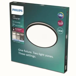 Luminaires Philips Éclairage Led|Plafonnier Philips Ozziet LED Noir, Blanc, 1 lumière