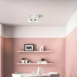 Luminaires Philips Éclairage Led|Plafonnier Philips Runner LED Blanc, 4 lumières