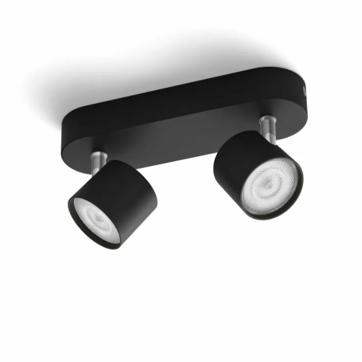 Luminaires Philips Éclairage Led|Plafonnier Philips Star LED Noir, 2 lumières