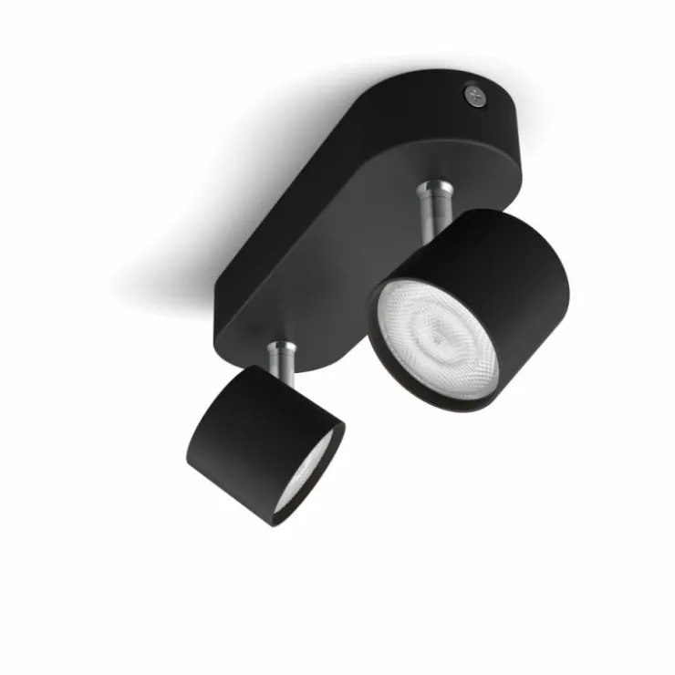 Luminaires Philips Éclairage Led|Plafonnier Philips Star LED Noir, 2 lumières